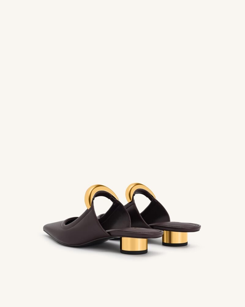 Helena  Pierced Mules- Claret Red - Image 6