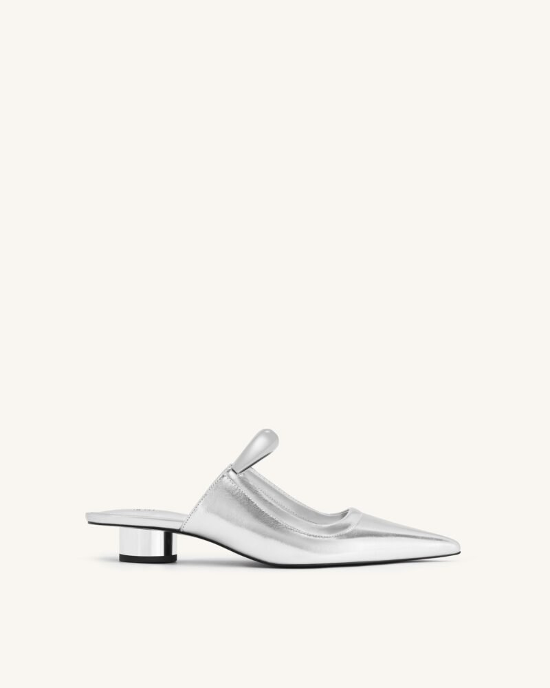 Helena  Pierced Mules - Silver - Image 1