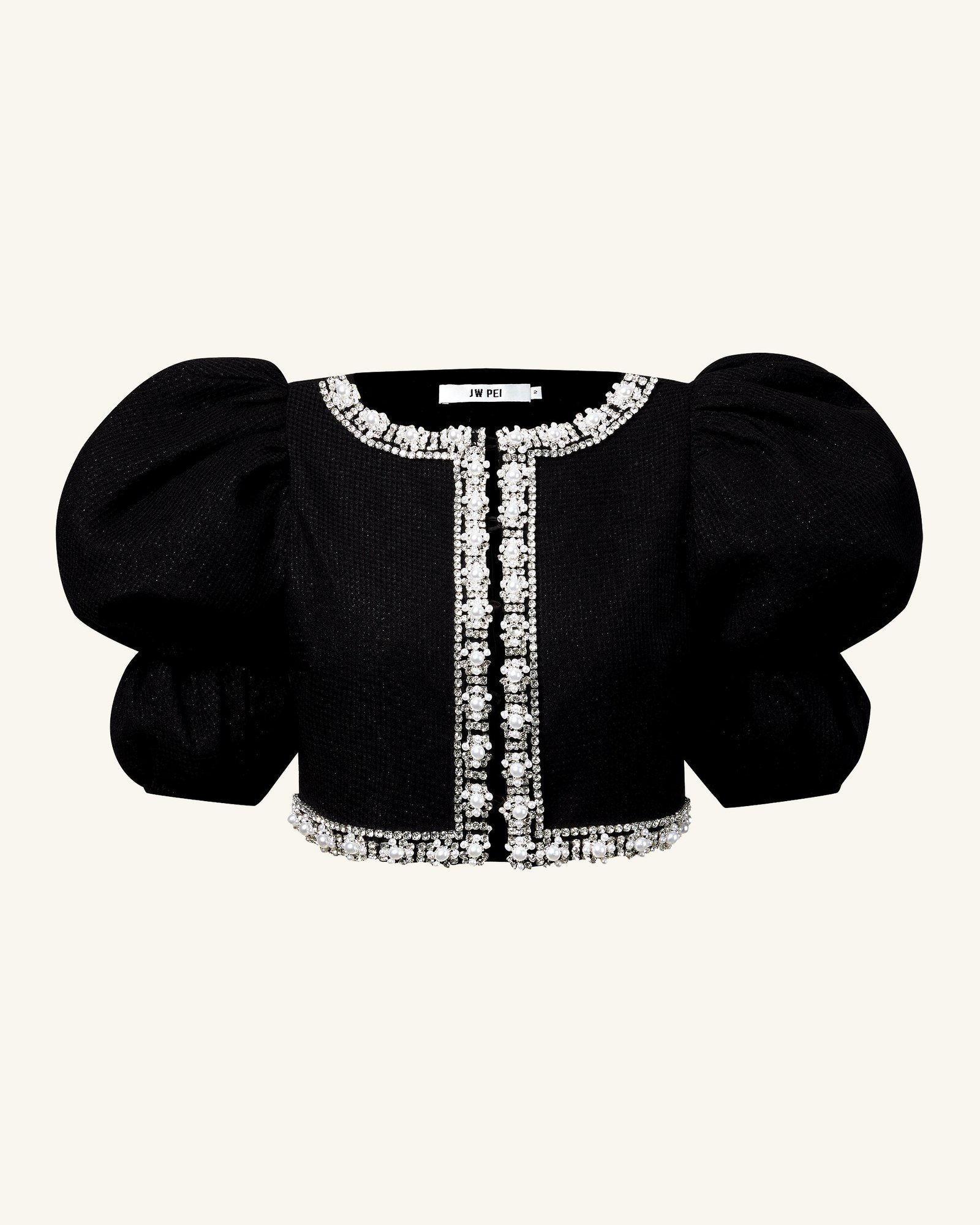 JC034-1_FRONT.png Pearl-Embellished Tweed Set - Black - Image 4