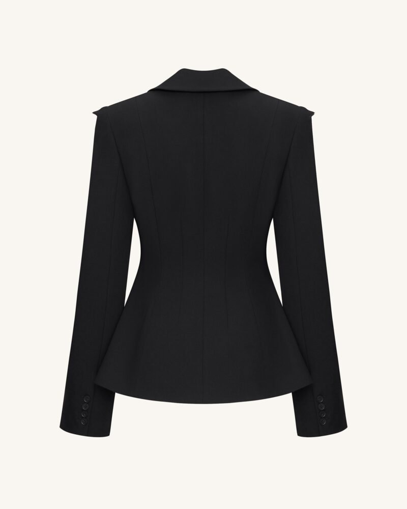 Layla Lock Buckle Deep-V Blazer - Black - Image 6