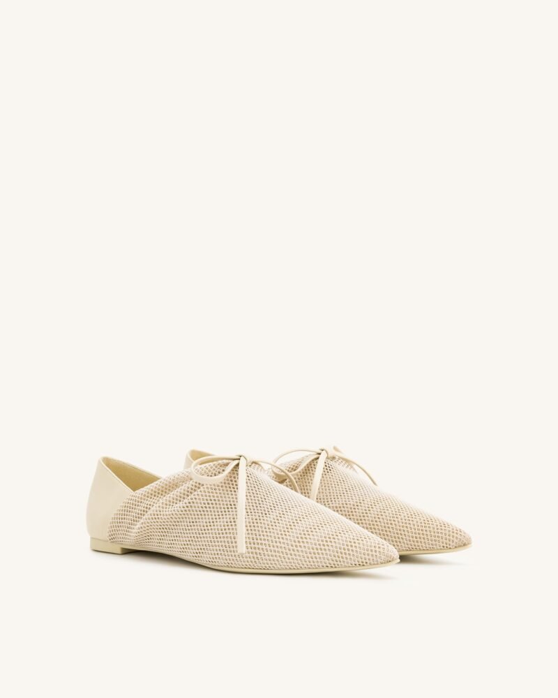 Reilly Fishnet Ballerina Flats - Beige - Image 2