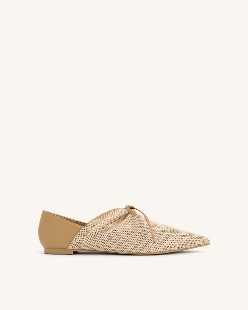 Reilly Fishnet Ballerina Flats - Apricot - Image 1
