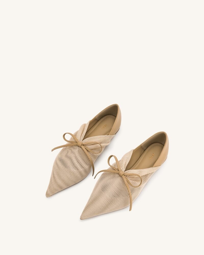Reilly Fishnet Ballerina Flats - Apricot - Image 4