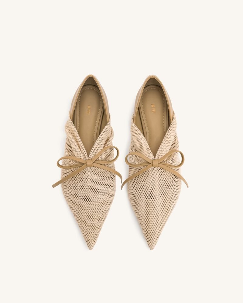 Reilly Fishnet Ballerina Flats - Apricot - Image 3