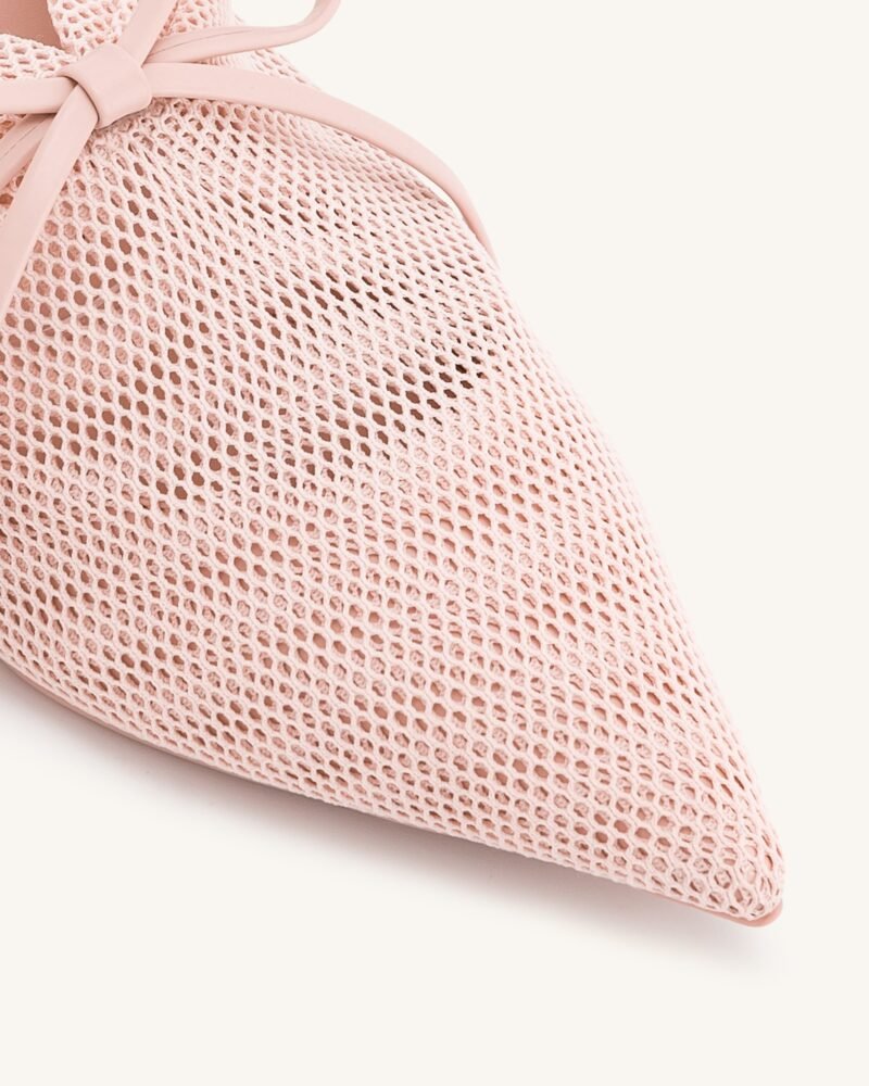 Reilly Fishnet Ballerina Flats - Pink Beige - Image 5