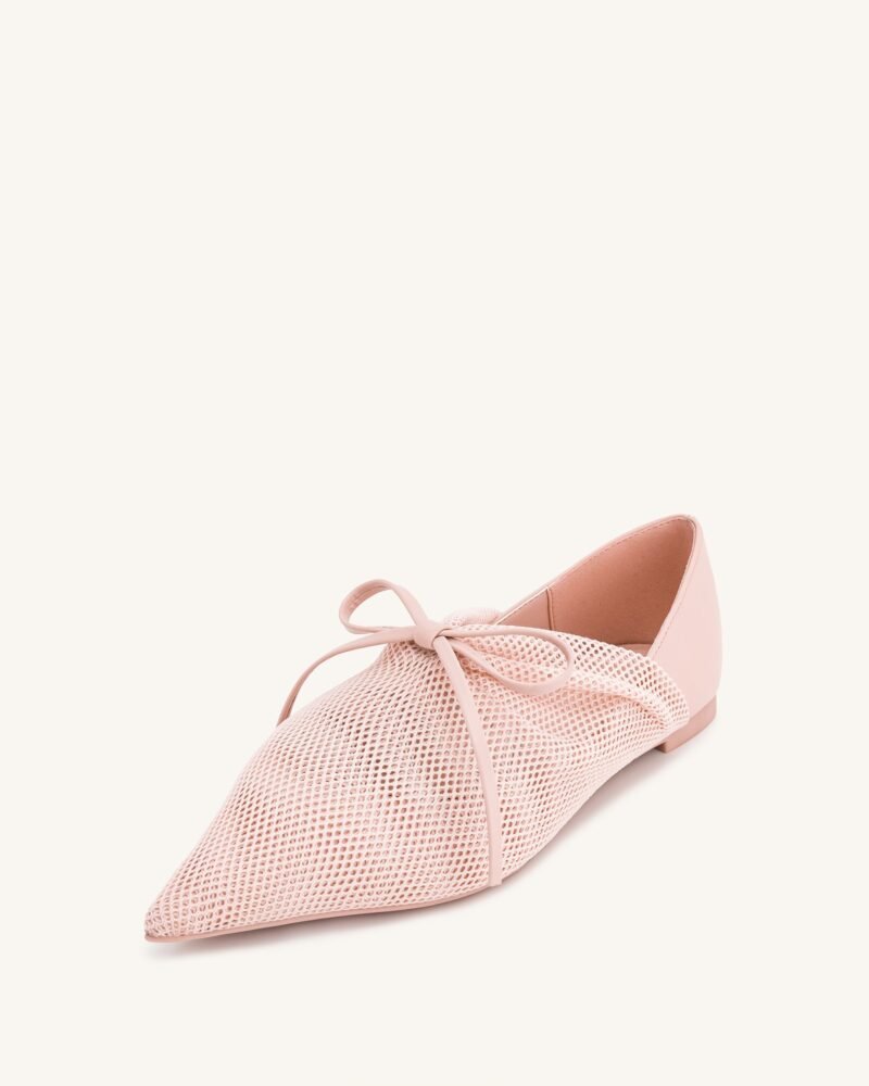 Reilly Fishnet Ballerina Flats - Pink Beige - Image 6