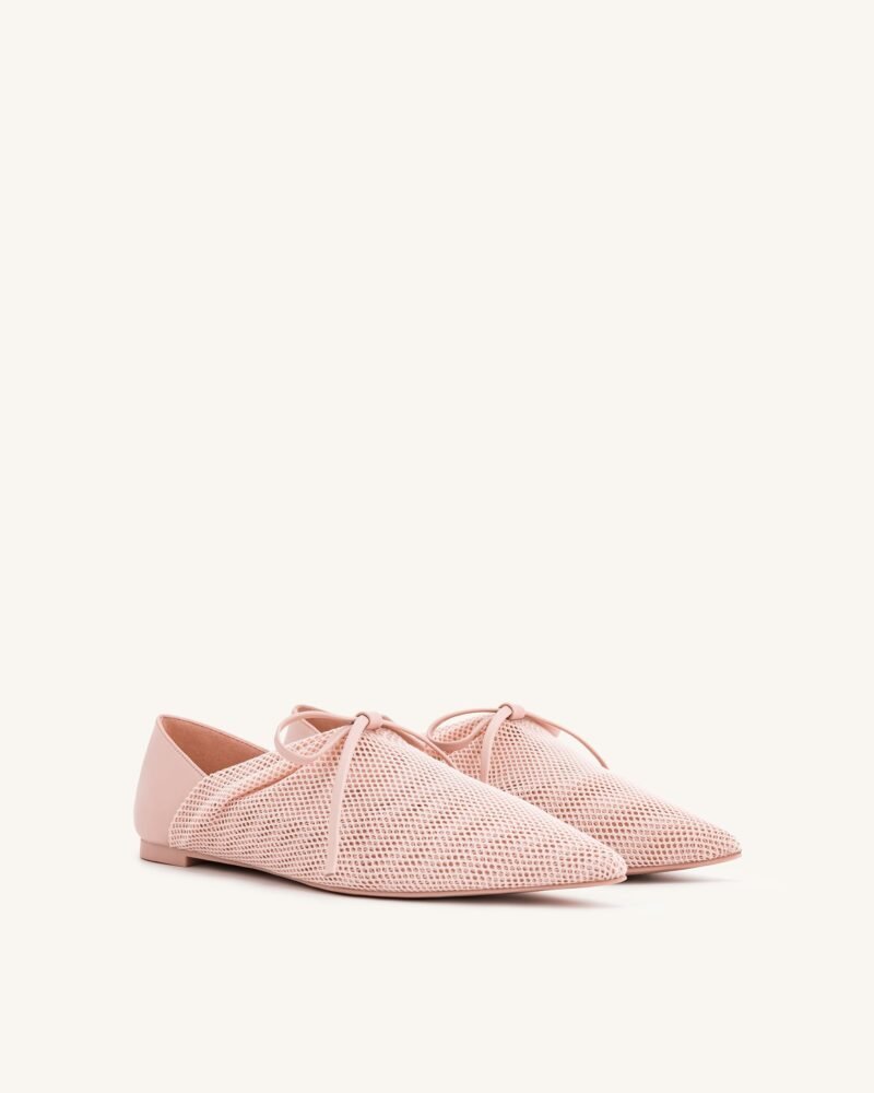 Reilly Fishnet Ballerina Flats - Pink Beige - Image 2