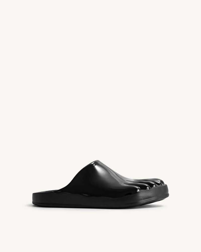 Hayley Toe Model Flat Mules - Black - Image 1