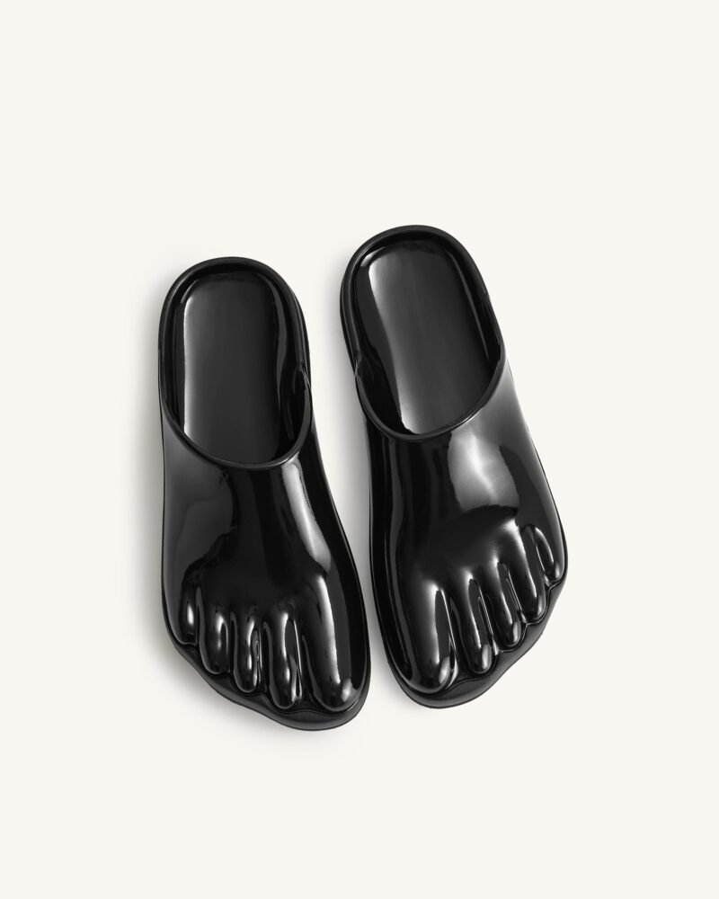 Hayley Toe Model Flat Mules - Black - Image 3