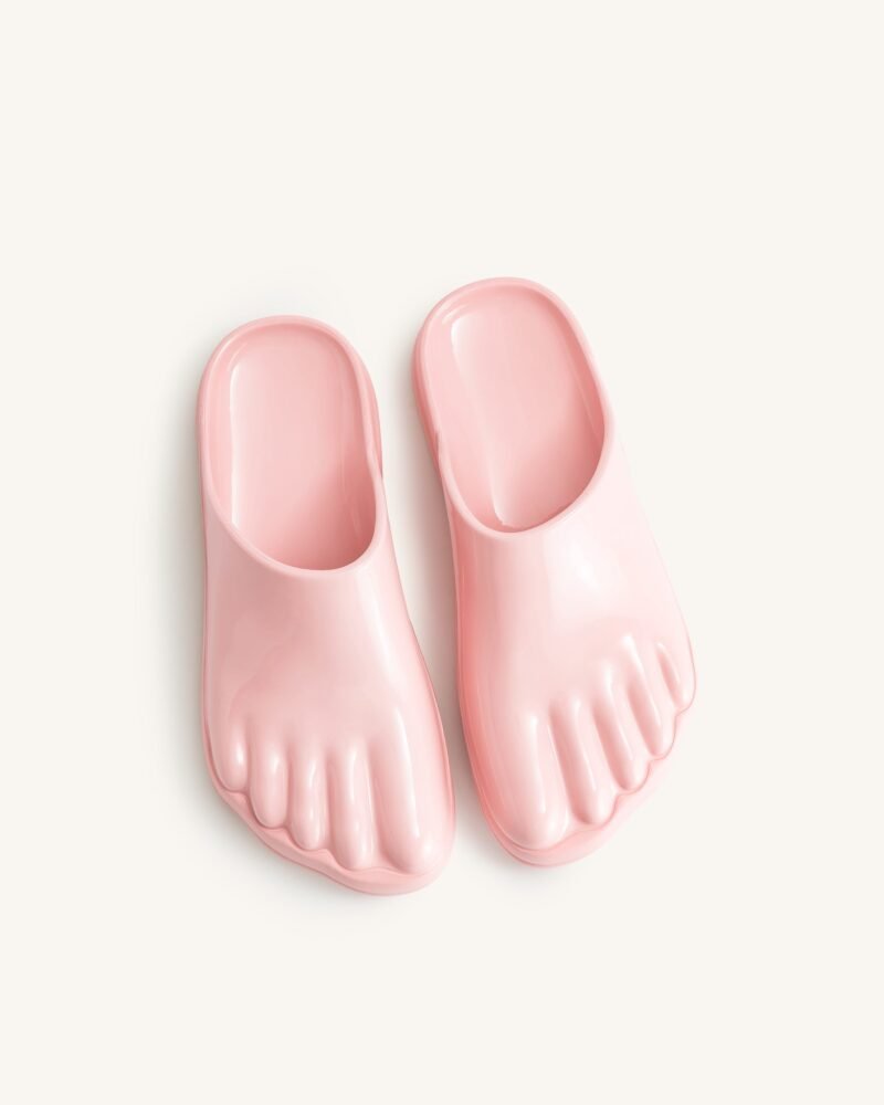 Hayley Toe Model Flat Mules - Pink Beige - Image 3