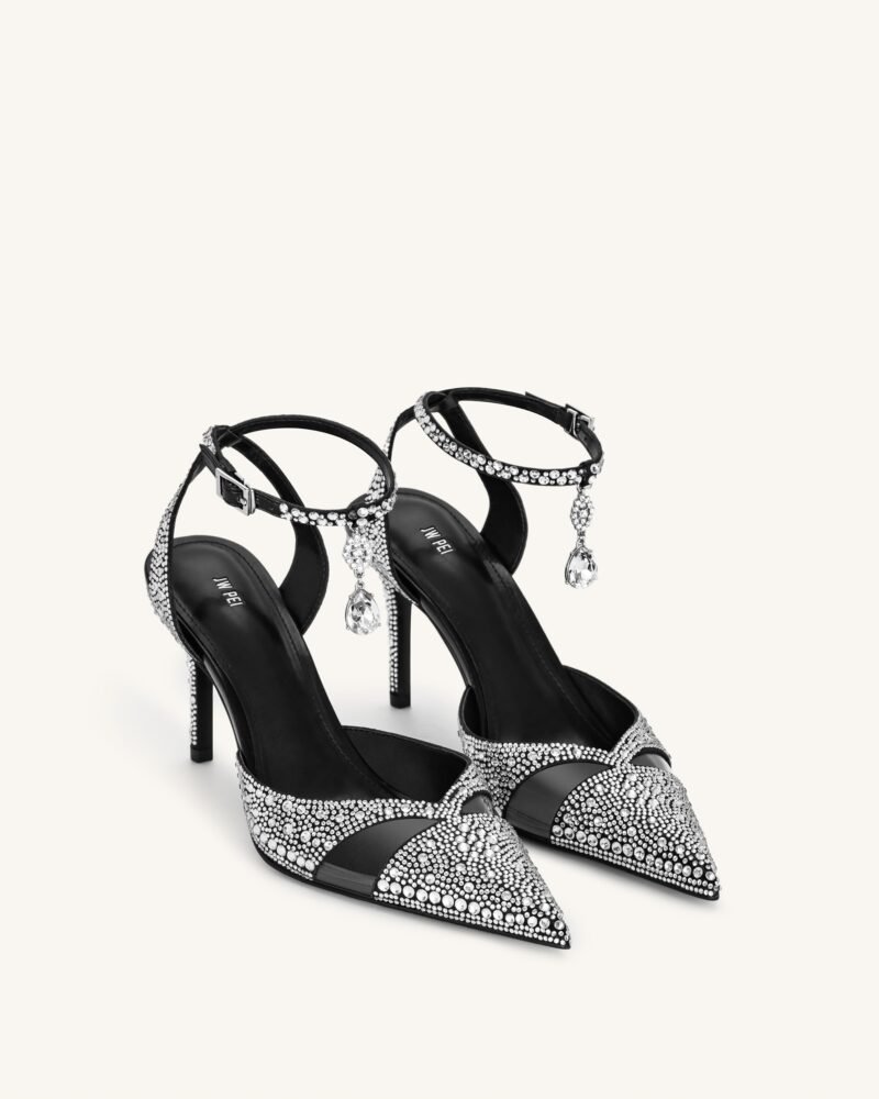 Haidi Artificial Crystal Pumps - Black - Image 2