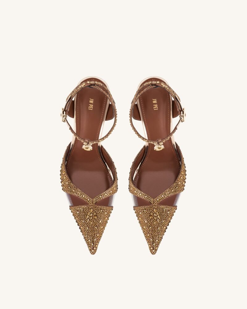Haidi Artificial Crystal Pumps - Brown - Image 4