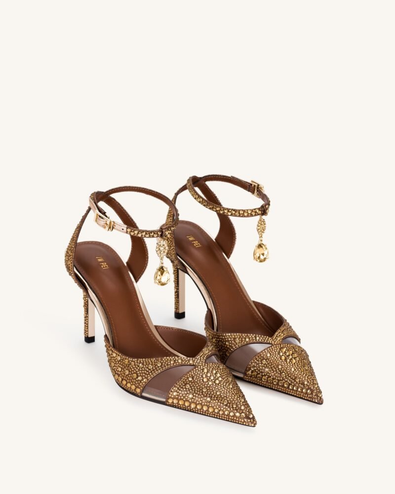 Haidi Artificial Crystal Pumps - Brown - Image 3