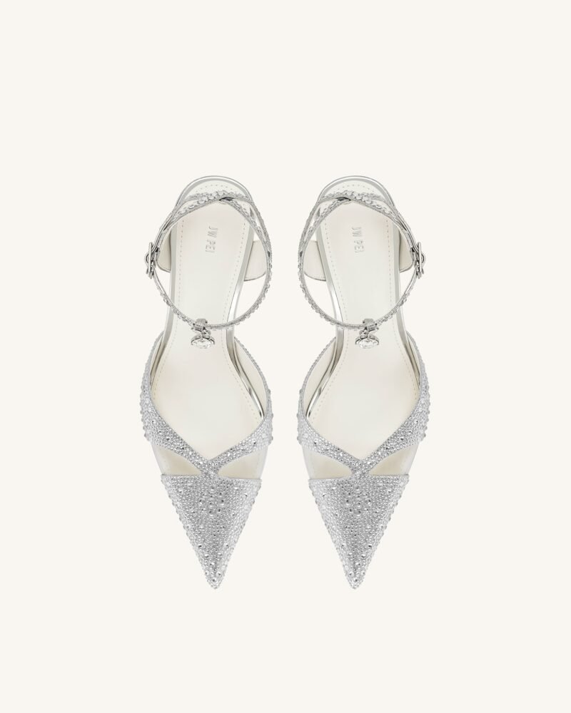 Haidi Artificial Crystal Pumps - Silver - Image 4