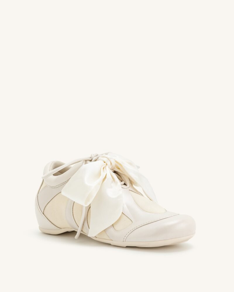 Rosie Bow Tie Low Top Sneakers - White - Image 4