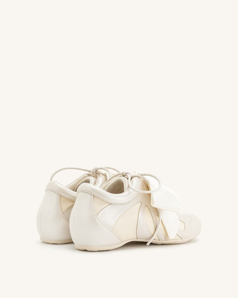 Rosie Bow Tie Low Top Sneakers - White - Image 3