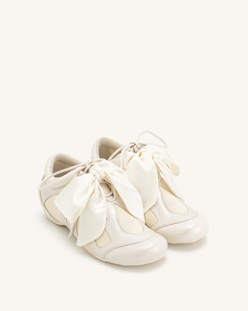 Rosie Bow Tie Low Top Sneakers - White - Image 2