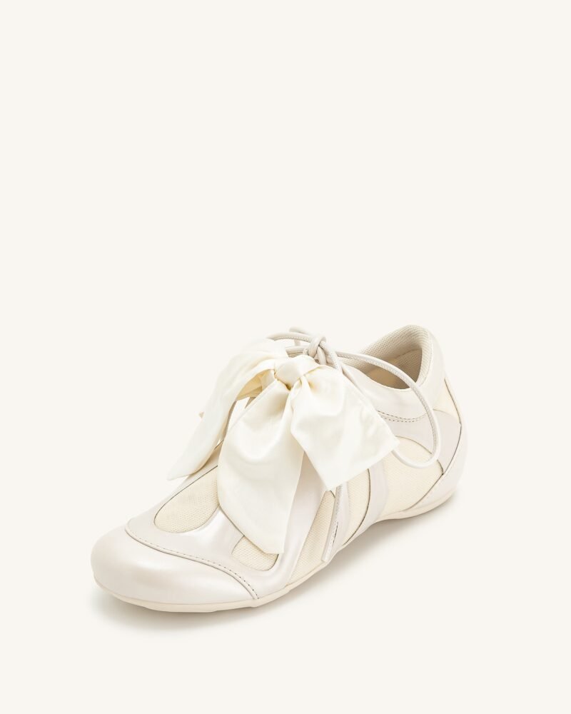 Rosie Bow Tie Low Top Sneakers - White - Image 5