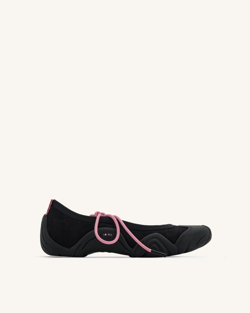 Caitlin Lace-up Ballerina Sneakers  - Black - Image 1