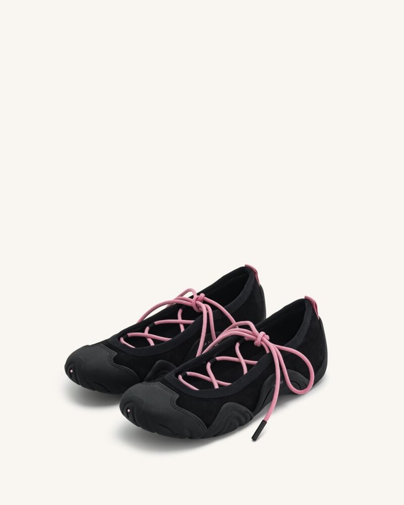 Caitlin Lace-up Ballerina Sneakers  - Black - Image 2