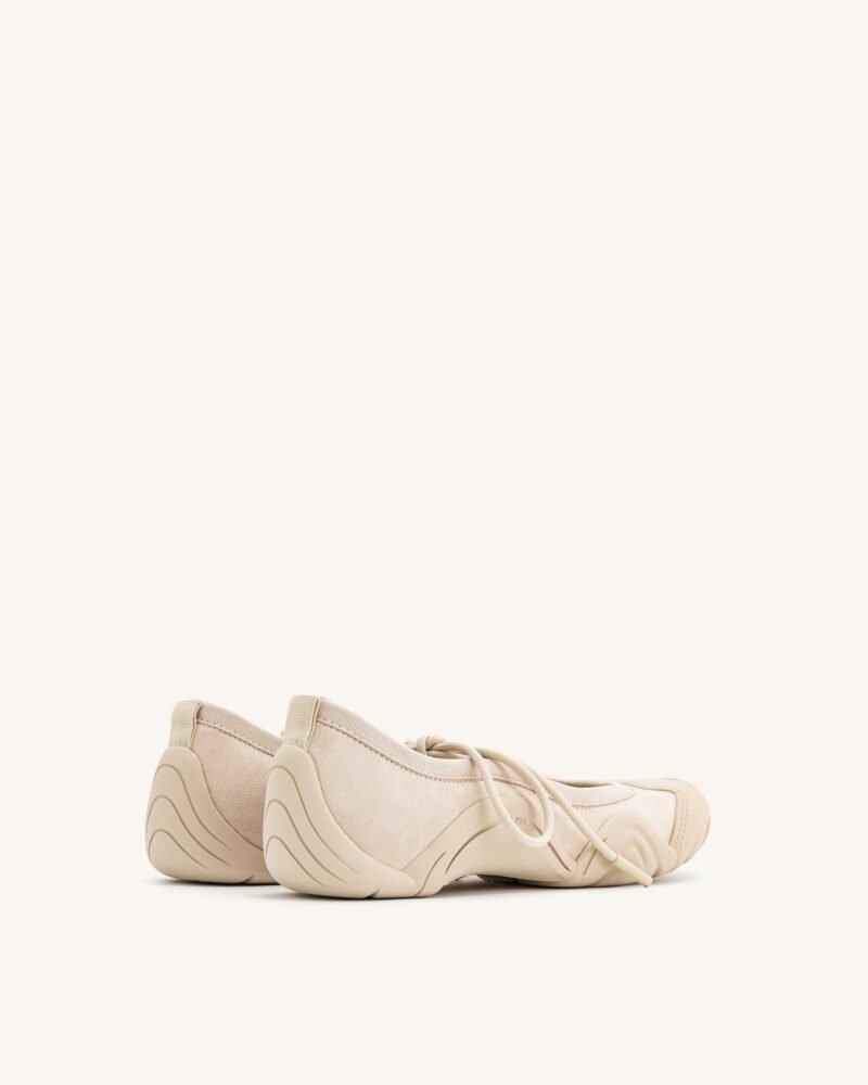Caitlin Lace-up Ballerina Sneakers  - Beige - Image 4