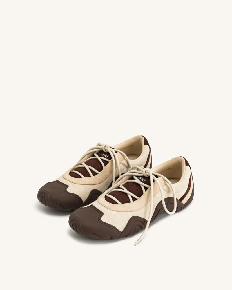 Caitlin Lace-up Ballerina Sneakers - Light Brown - Image 2