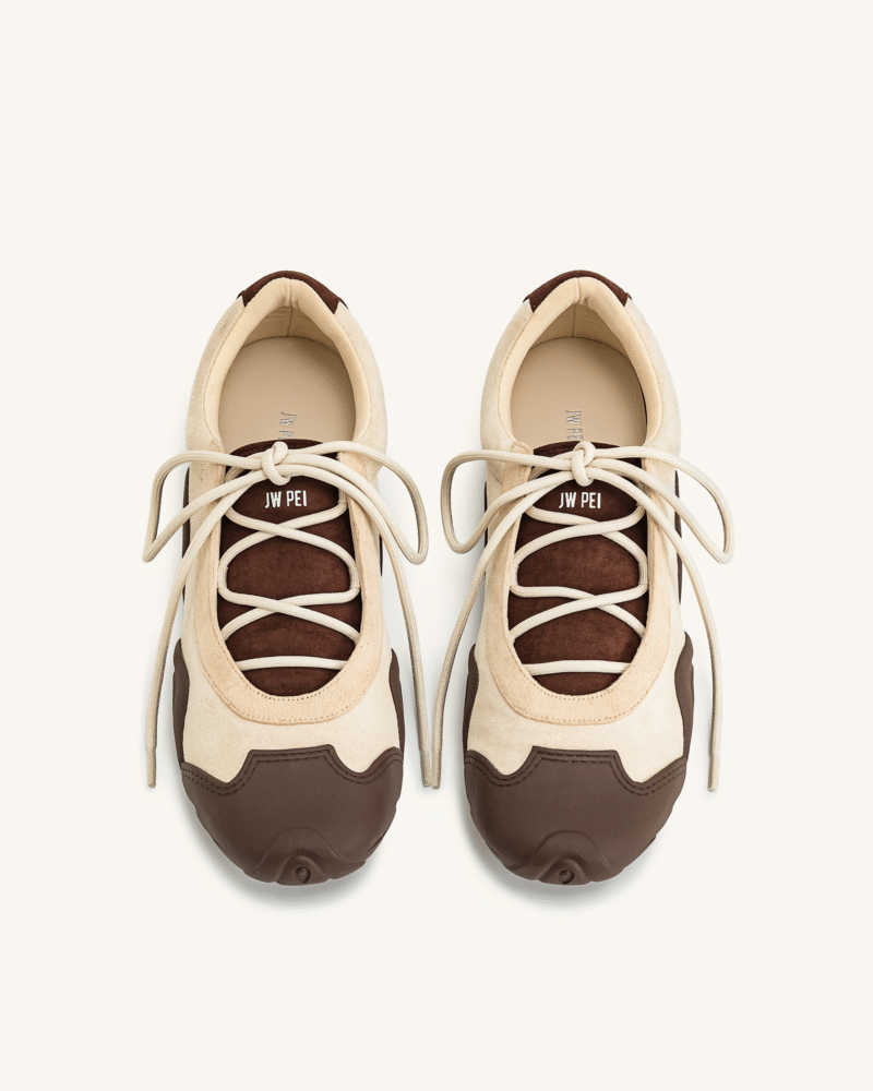 Caitlin Lace-up Ballerina Sneakers - Light Brown - Image 6