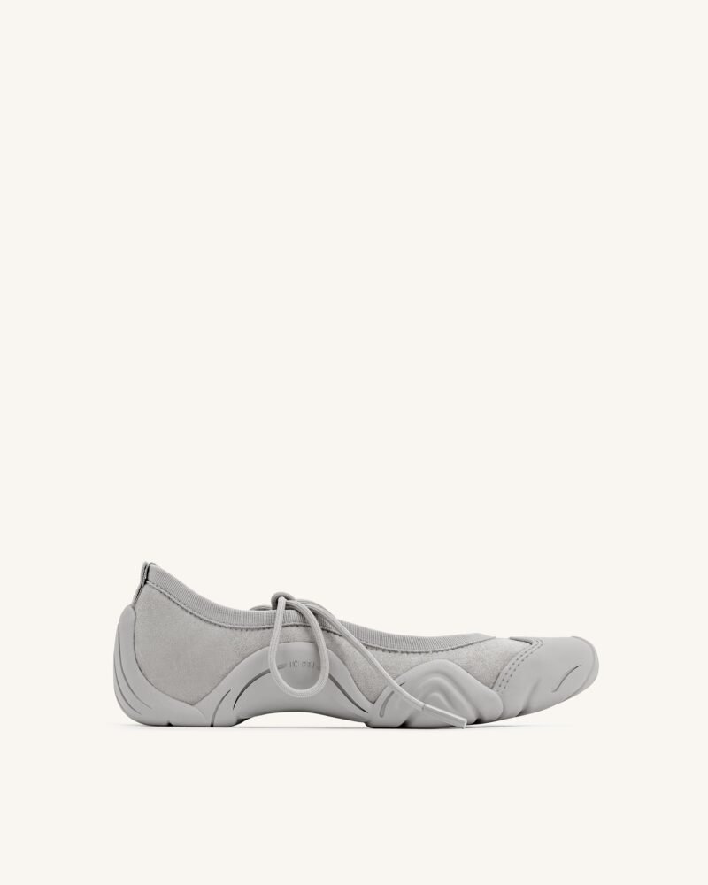 Caitlin Lace-up Ballerina Sneakers  - Grey - Image 1