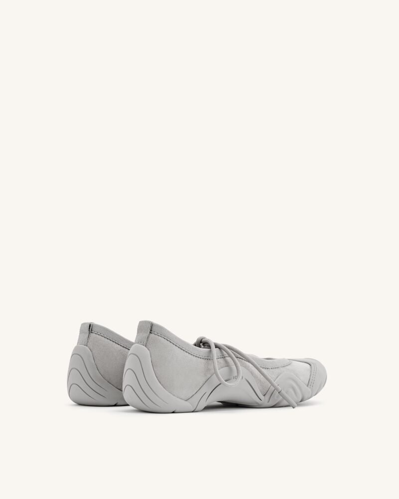 Caitlin Lace-up Ballerina Sneakers  - Grey - Image 4
