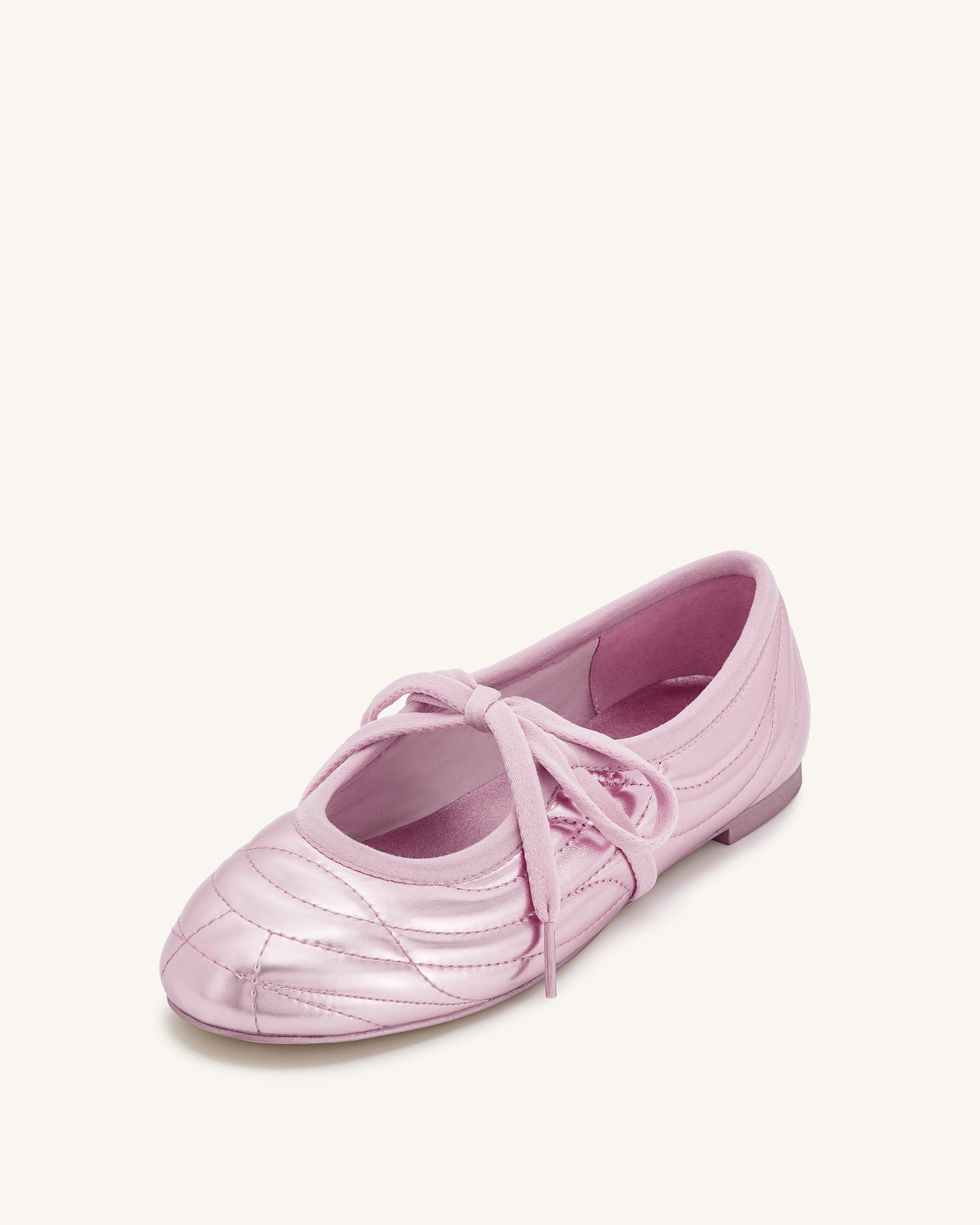 JF30619-4_SIDE4_3954843e-cc20-4364-ab2b-83895bd63125 Erika Topstitching lace-up ballet Flats- Pink - Image 6