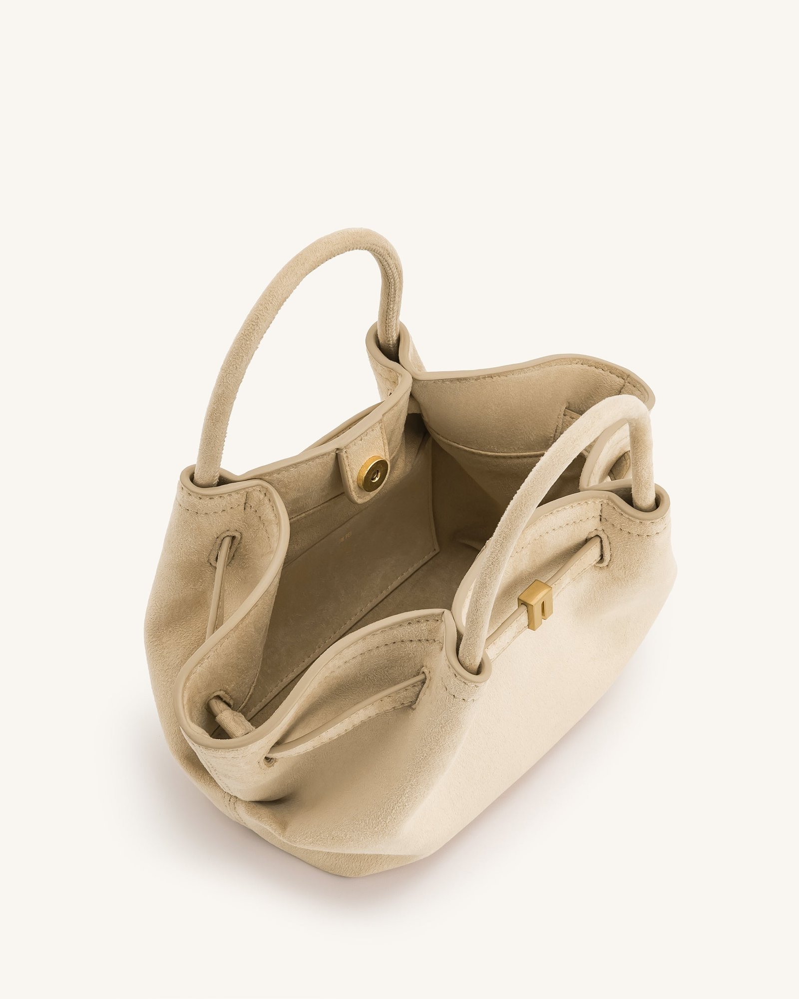 JH306A03-2_INSIDE Hana Mini Faux Suede Tote Bag - Off White - Image 6