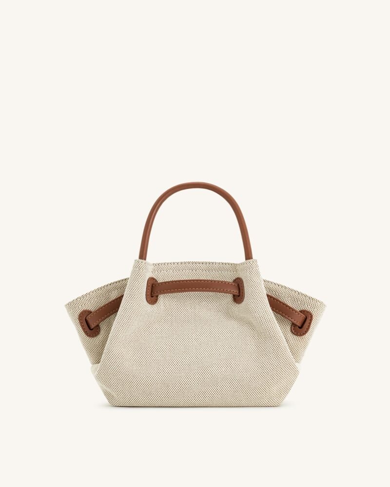 Hana Mini Tote Bag - Brown Canvas - Image 4