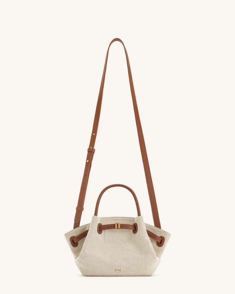 Hana Mini Tote Bag - Brown Canvas - Image 2