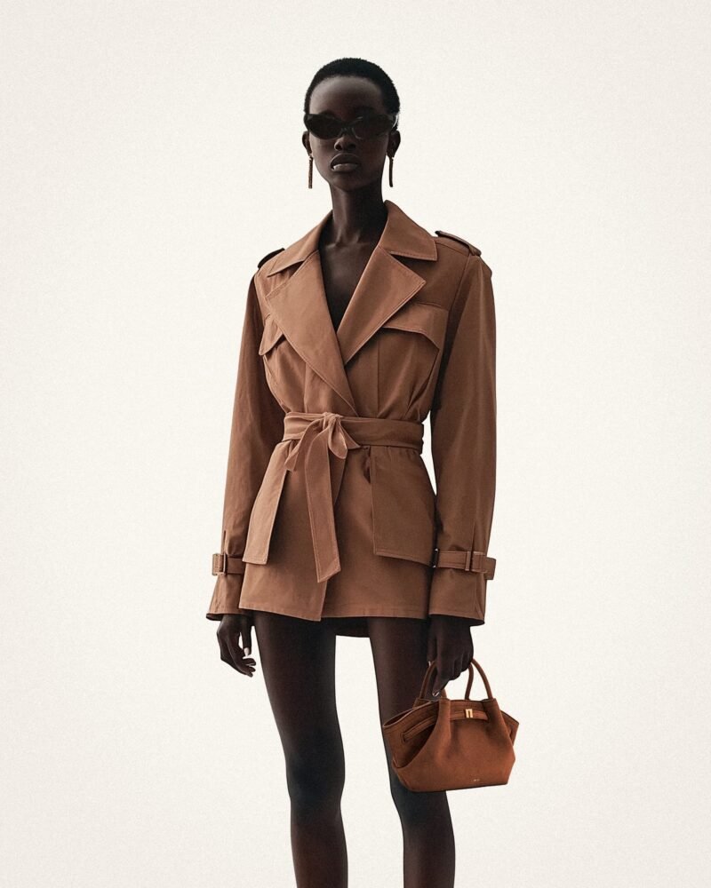 Hana Mini Faux Suede Tote Bag - Brown - Image 2