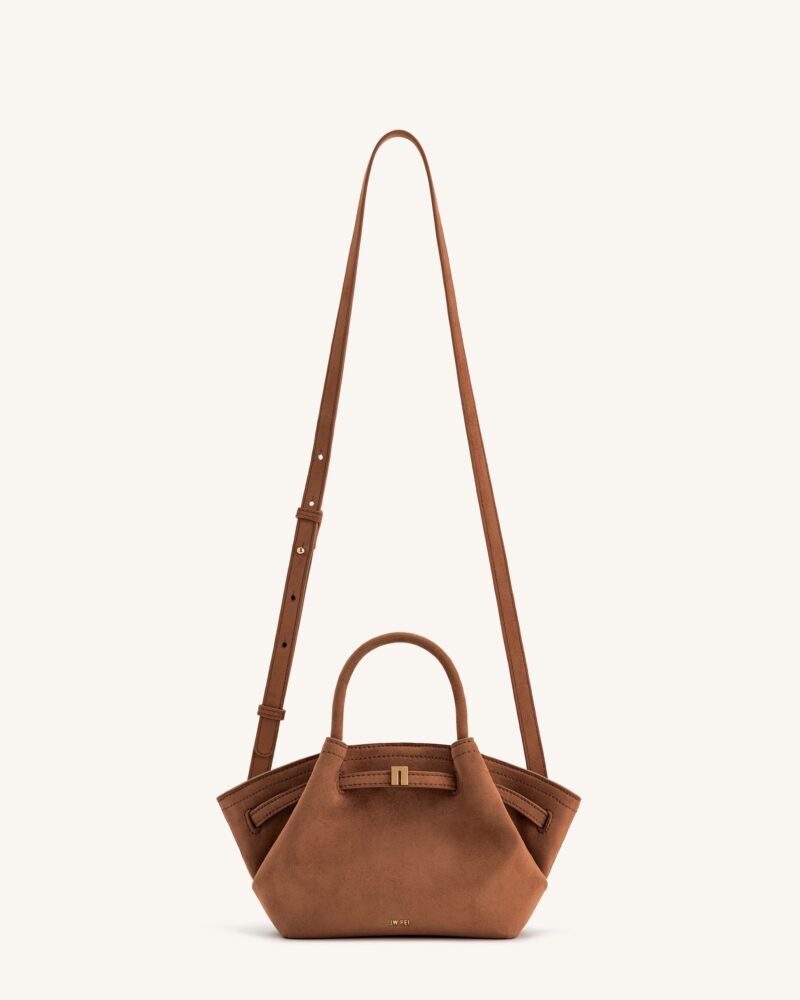 Hana Mini Faux Suede Tote Bag - Brown - Image 3