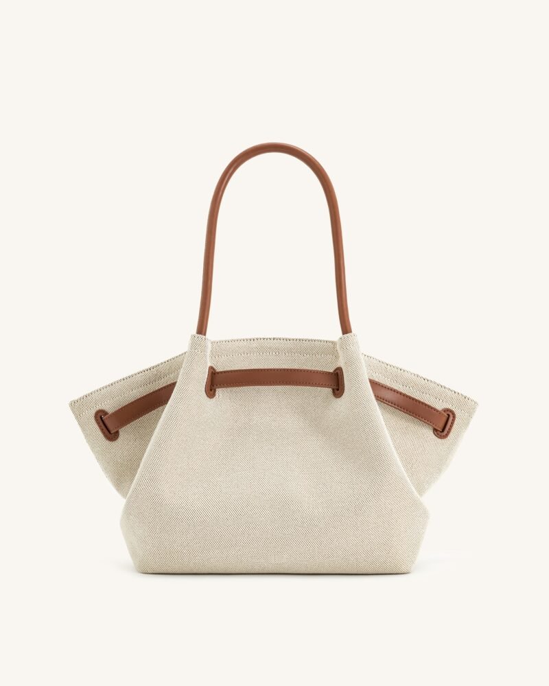 Hana Medium Tote Bag - Brown Canvas - Image 4
