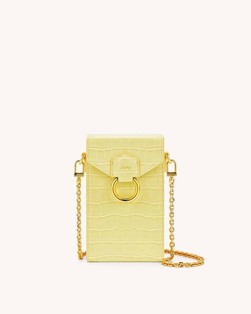 Lola Gradient Chain Phone Case - Light Yellow Croc - Image 5