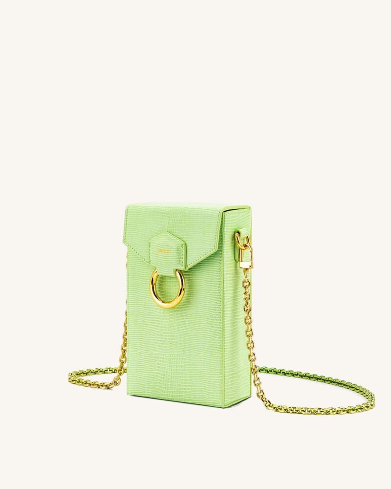 Lola Gradient Chain Phone Case - Lime Green Lizard - Image 1