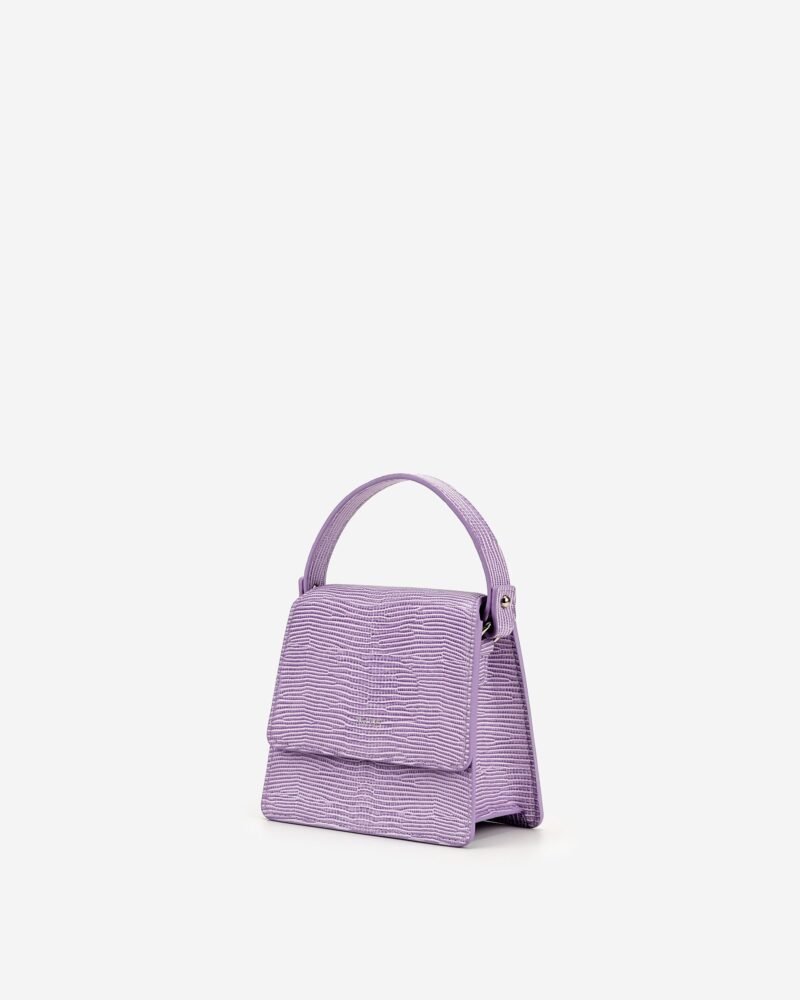 Fae Mini Top Handle Bag - Purple Lizard - Image 2