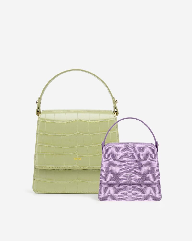 Fae Mini Top Handle Bag - Purple Lizard - Image 6