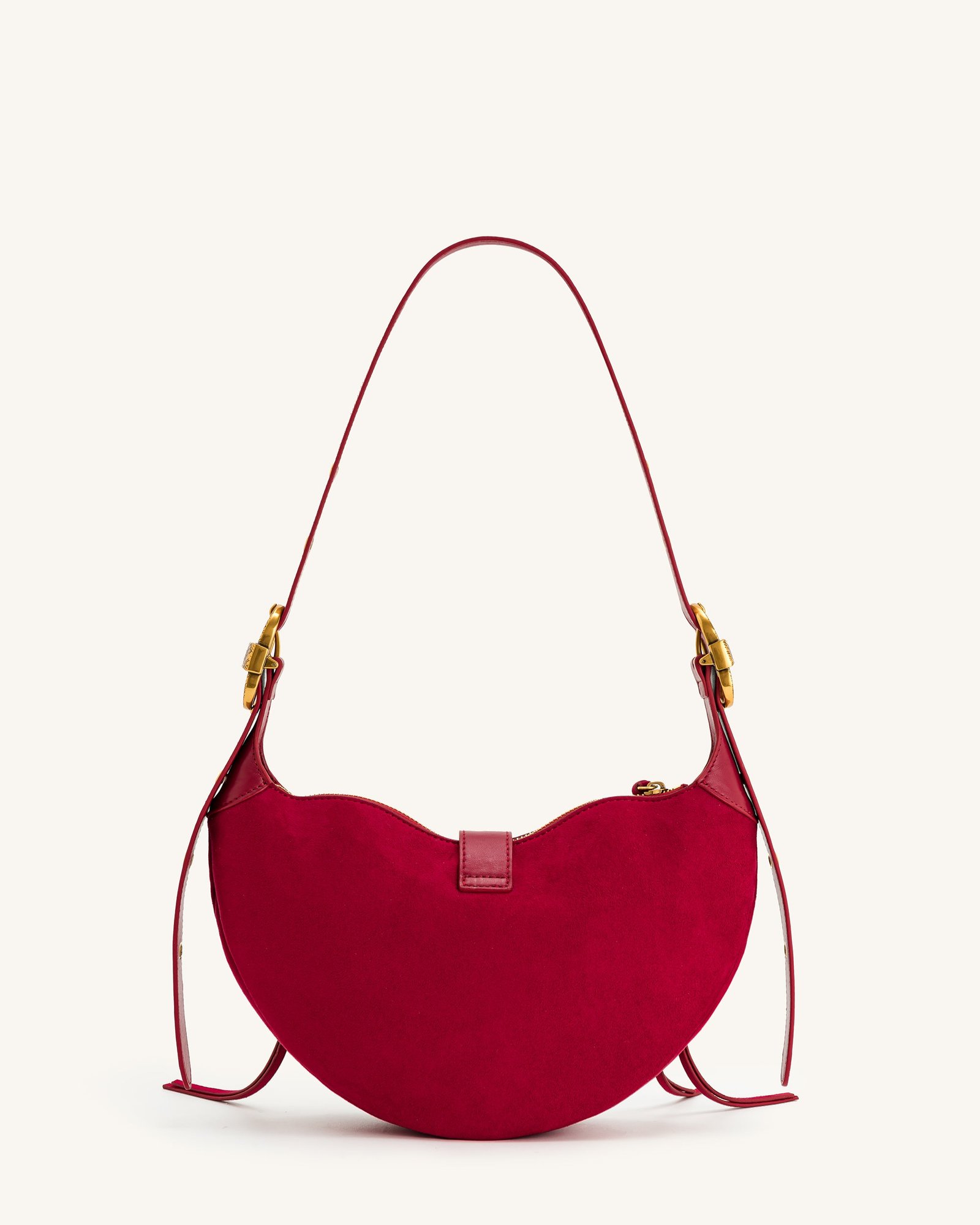 JWE_20230609_016 Tessa Suede Shoulder Bag - Deep Magenta - Image 3