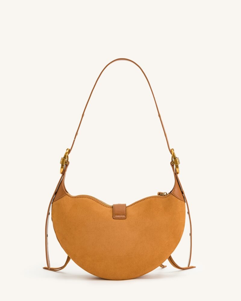 Tessa Suede Shoulder Bag - Camel - Image 4