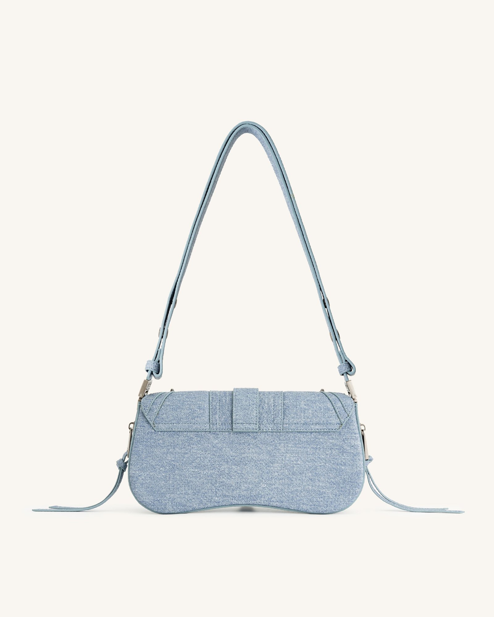 JWE_20230609_034 Joy Denim Embossed Curved Shoulder Bag - Blue - Image 4