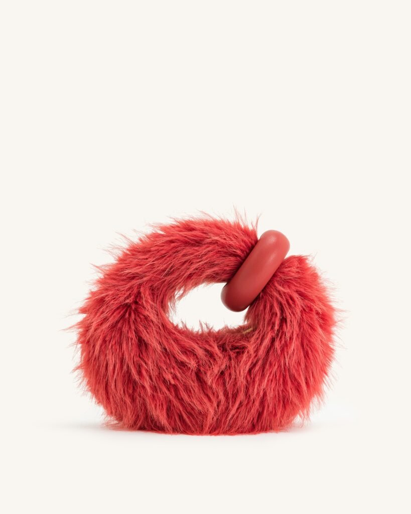 Abacus Faux Fur Mini Top Handle Bag - Light Magenta - Image 4