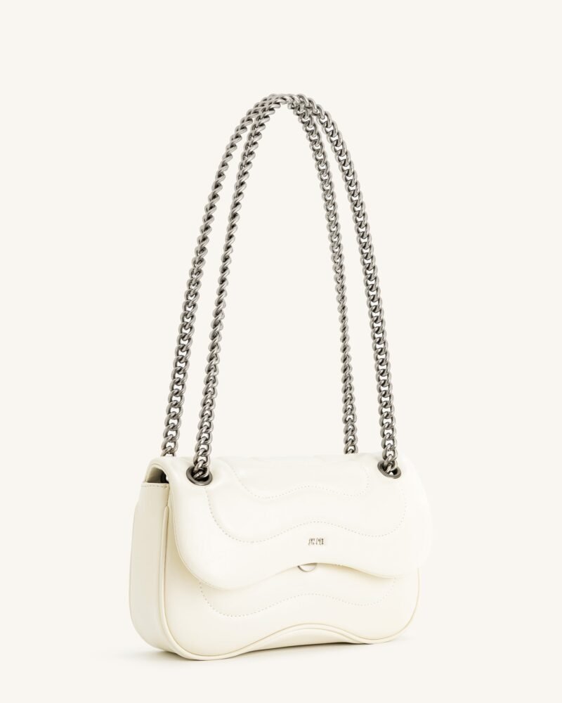 Tina Quilted Chain Crossbody - Ivory - Image 2