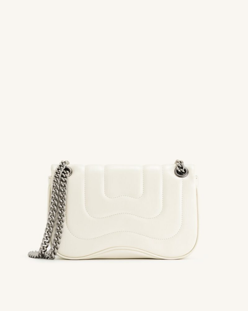 Tina Quilted Chain Crossbody - Ivory - Image 3