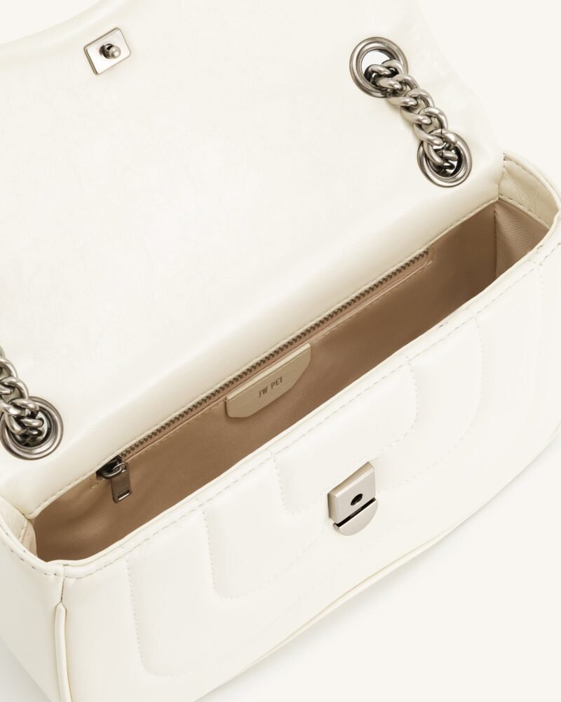 Tina Quilted Chain Crossbody - Ivory - Image 4