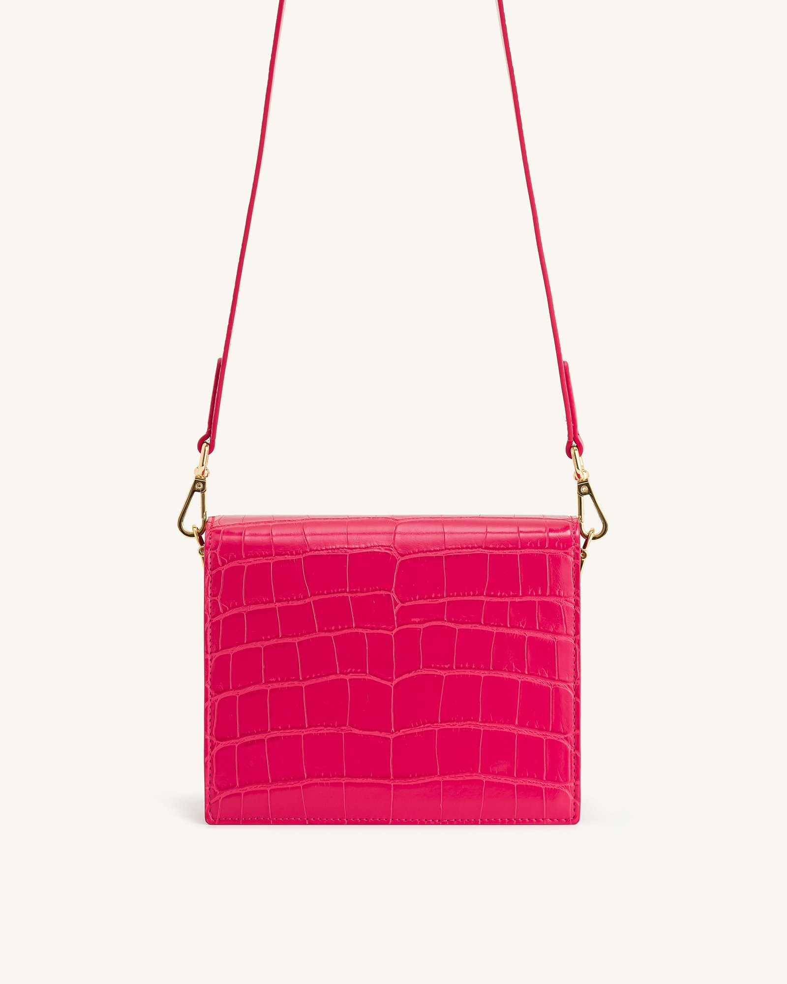 JWE_20230609_246 Mini Flap Crossbody - Magenta Croc - Image 3