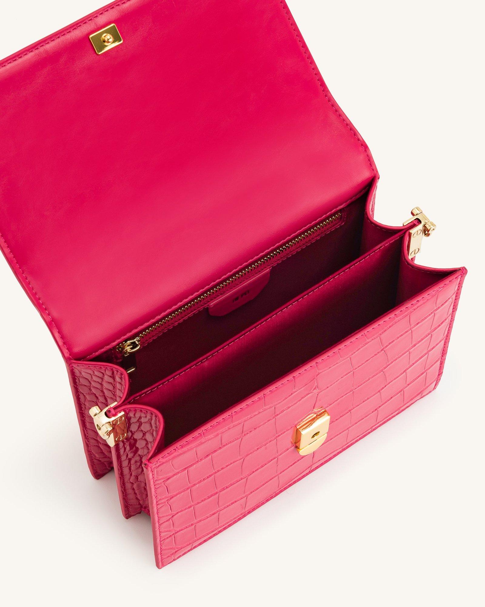 JWE_20230609_247 Mini Flap Crossbody - Magenta Croc - Image 4