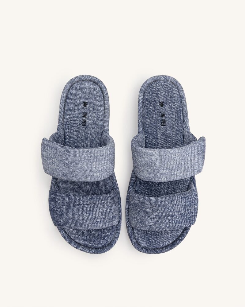 Lexi Denim Embossed Sandal - Blue - Image 4